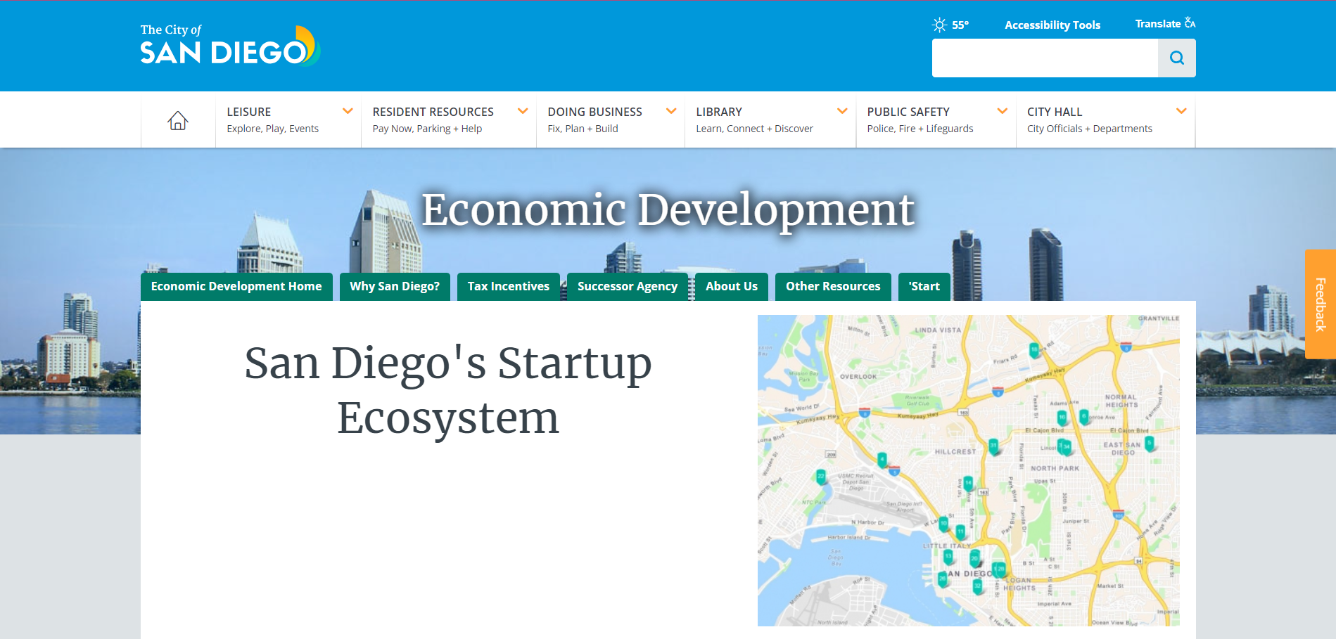 Sitio web de la Ciudad de San Diego