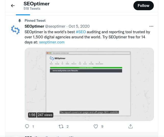 SEOptimer Twitter feed